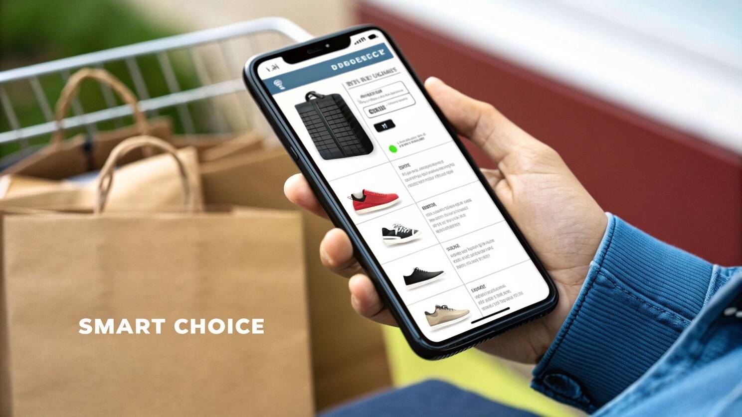 A person looking thoughtfully at their smartphone.