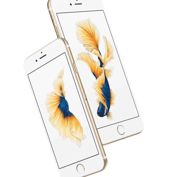 Two iPhones displaying vibrant wallpapers