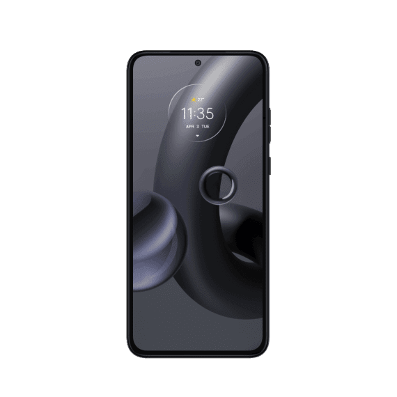 Smartphone with abstract design display.